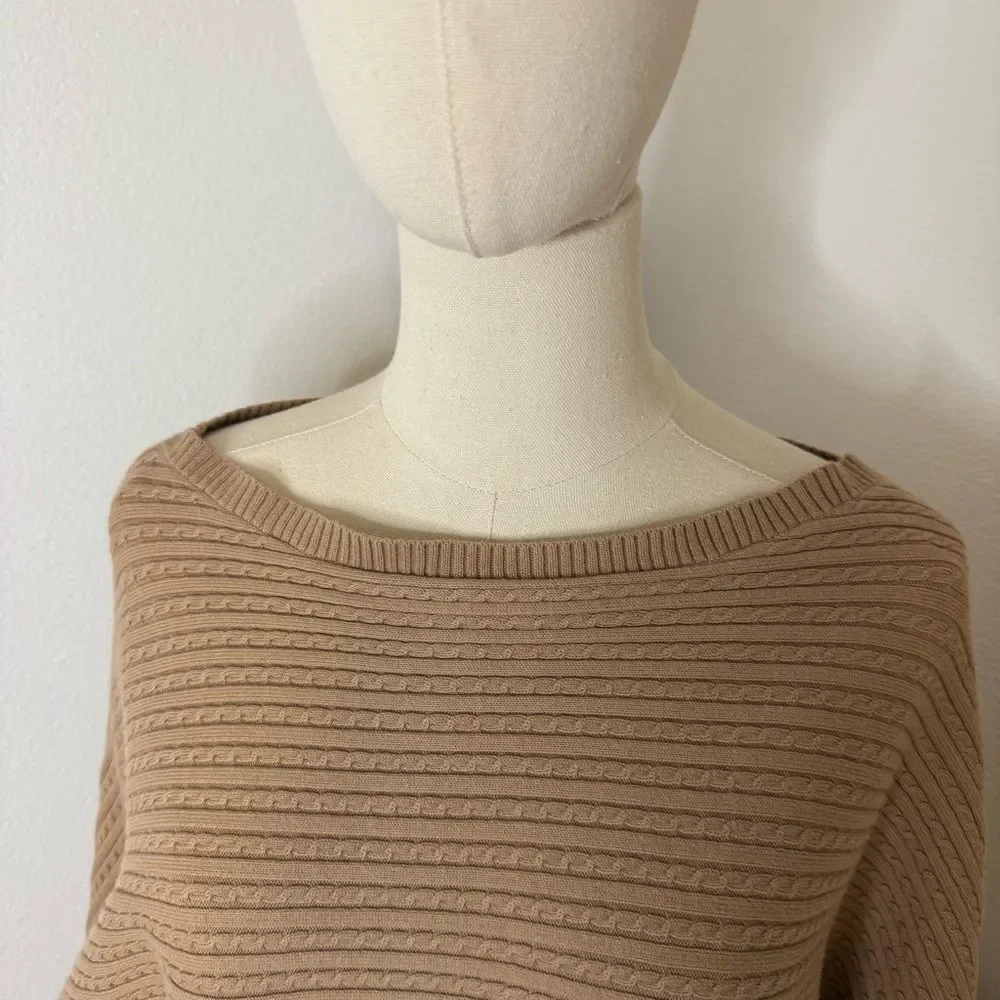 [Ralph Lauren] Women's Camel Boat Neck Sweater - Size Petite Small